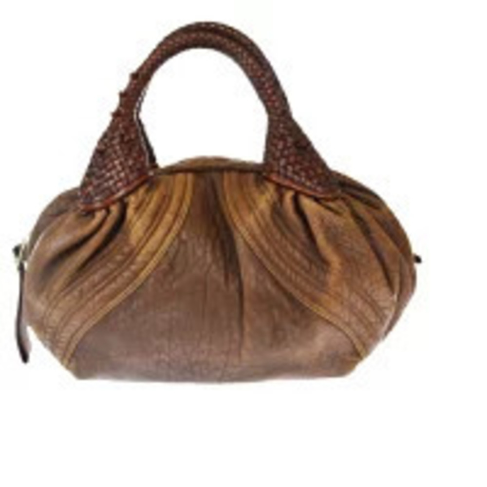 Fendi Spy Leather Handbag Brown